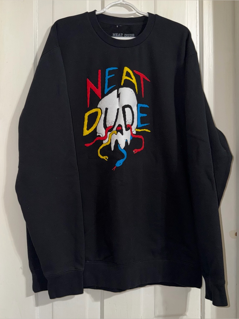 Men’s 3XL neat dude sweater Black Graphic Crewneck Sweatshirt unisex